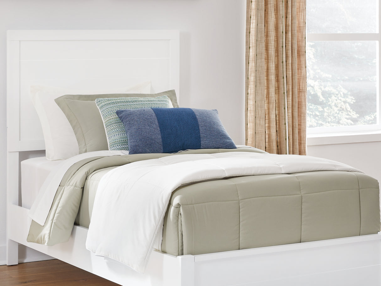 Binterglen White Twin Panel Bed, Dresser And Mirror