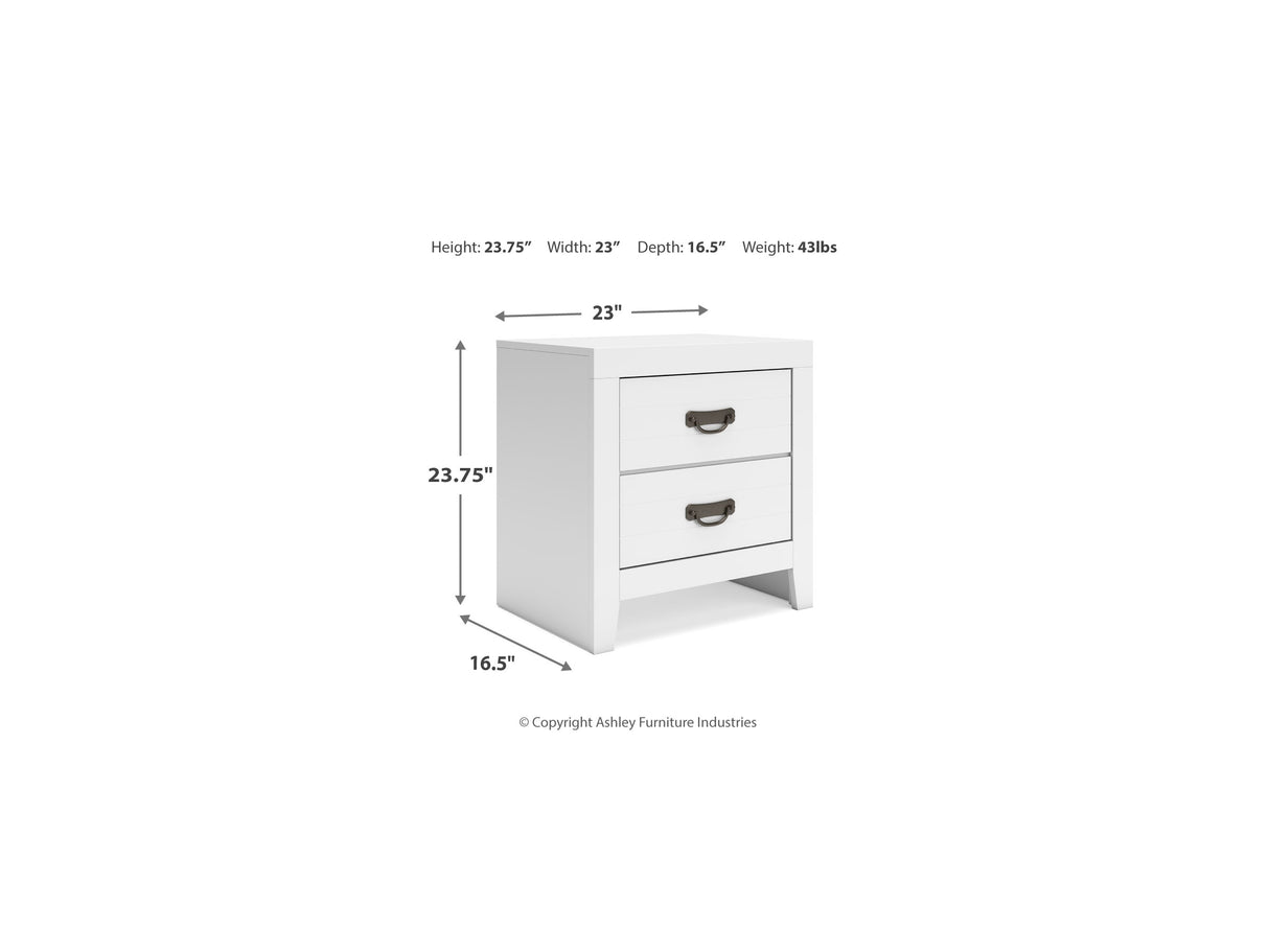 Binterglen White Queen Panel Bed, Dresser And Nightstand