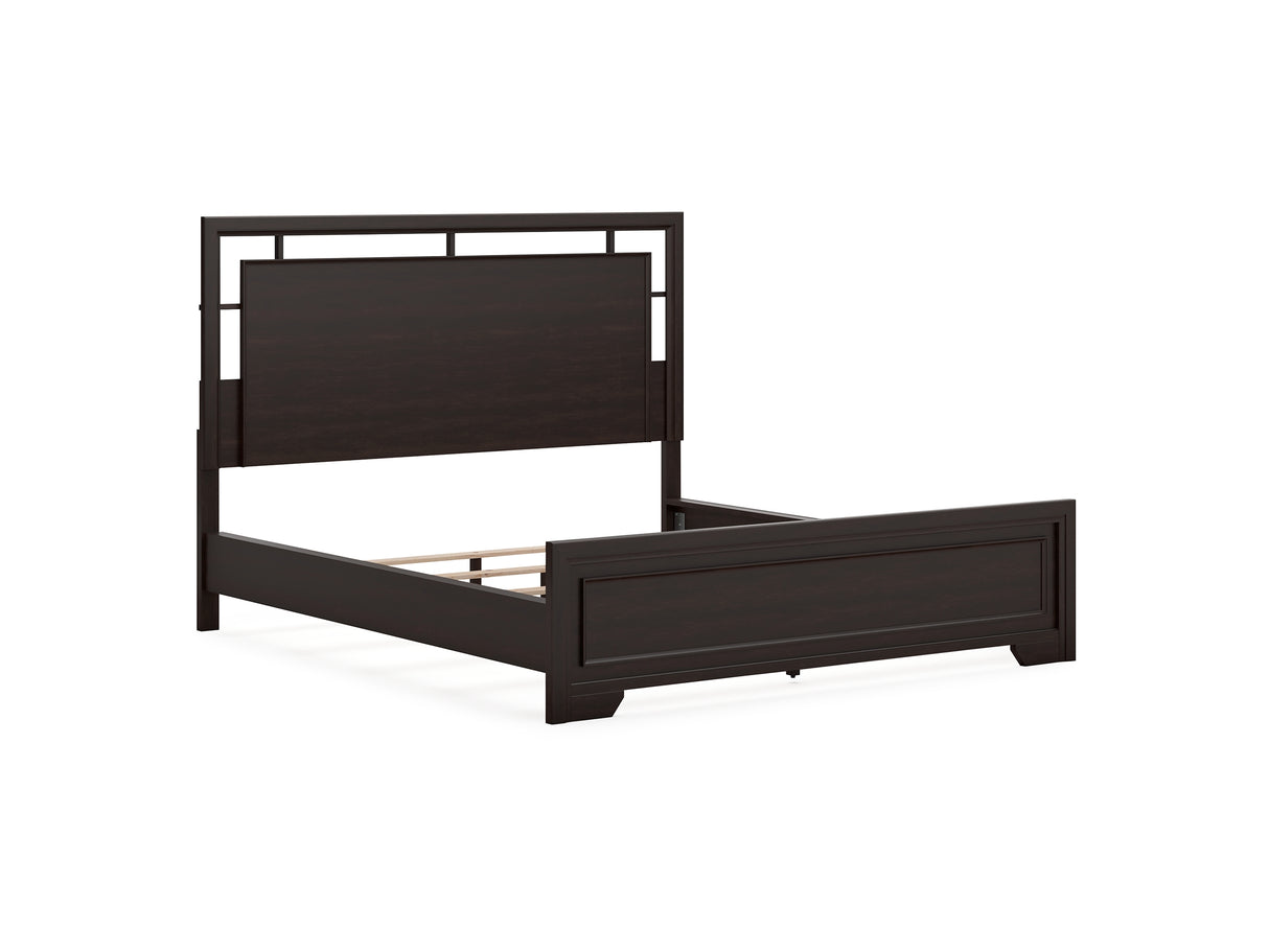 Covetown Dark Brown California King Panel Bed