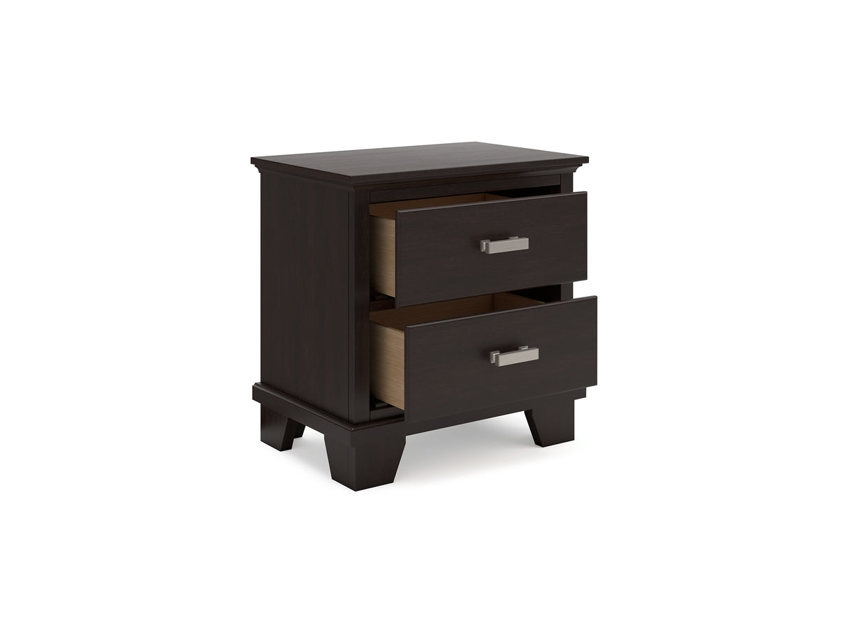 Covetown Dark Brown Queen Panel Bed, Dresser, Mirror And Nightstand