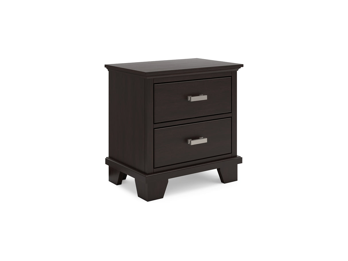 Covetown Dark Brown Queen Panel Bed, Dresser, Mirror And Nightstand