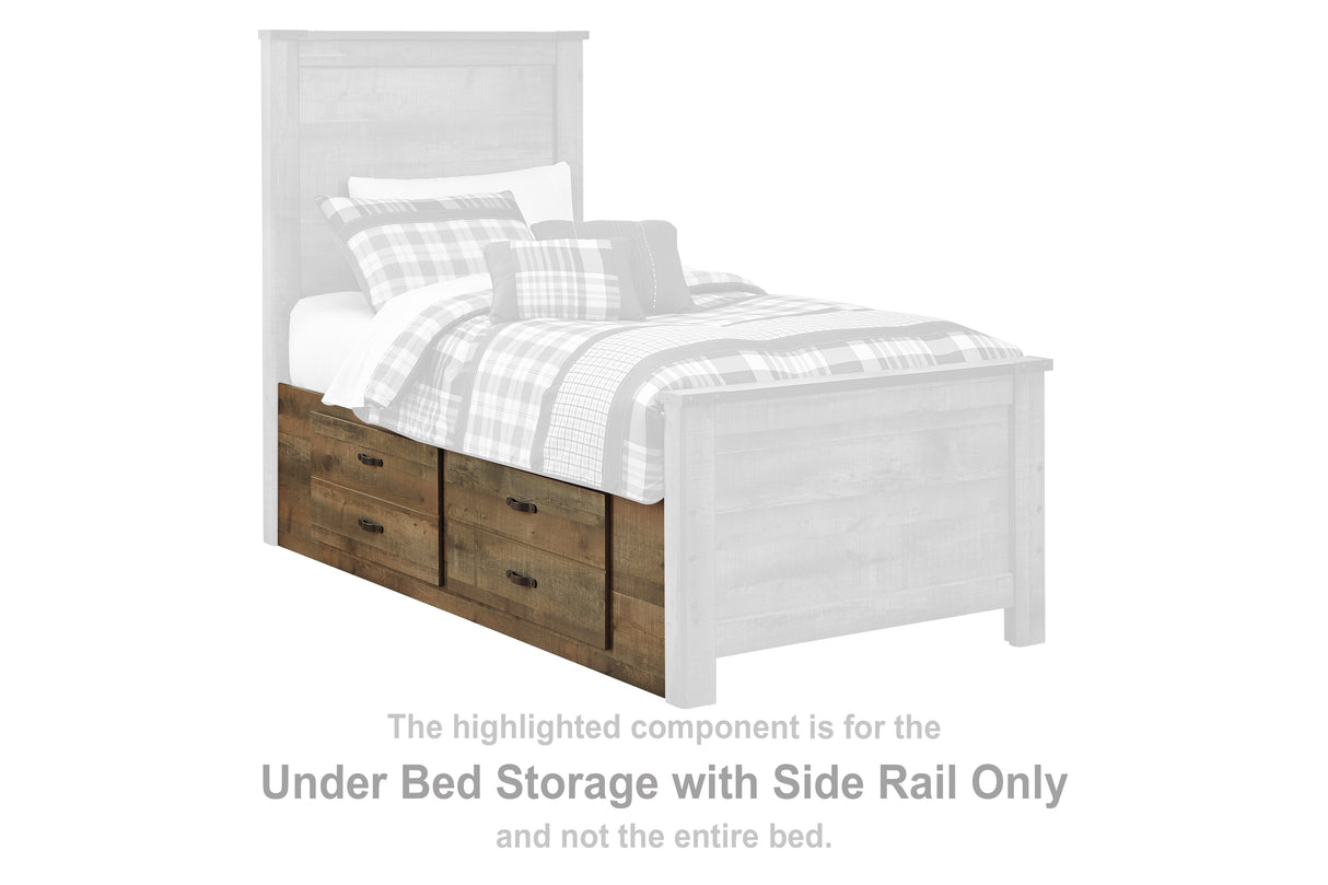 Trinell Brown Under Bed Storage with Side Rail