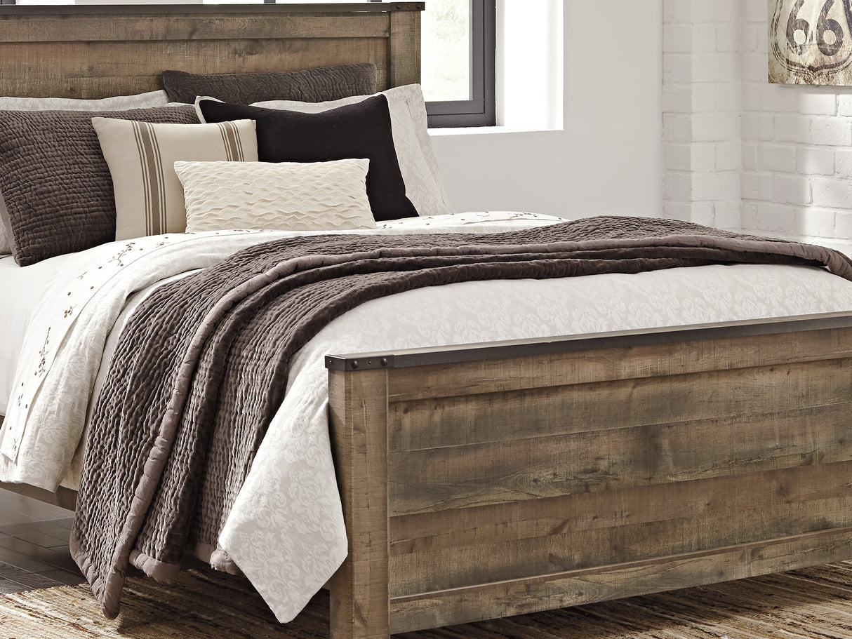 Trinell Brown Queen Panel Bed, Chest And 2 Nightstands