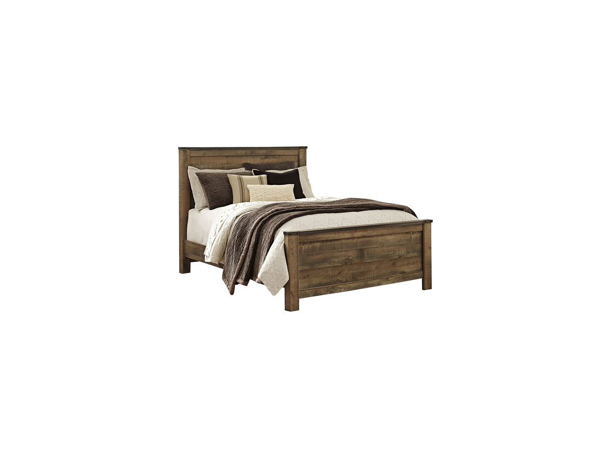 Trinell Brown Queen Panel Bed, Dresser, Mirror And Nightstand