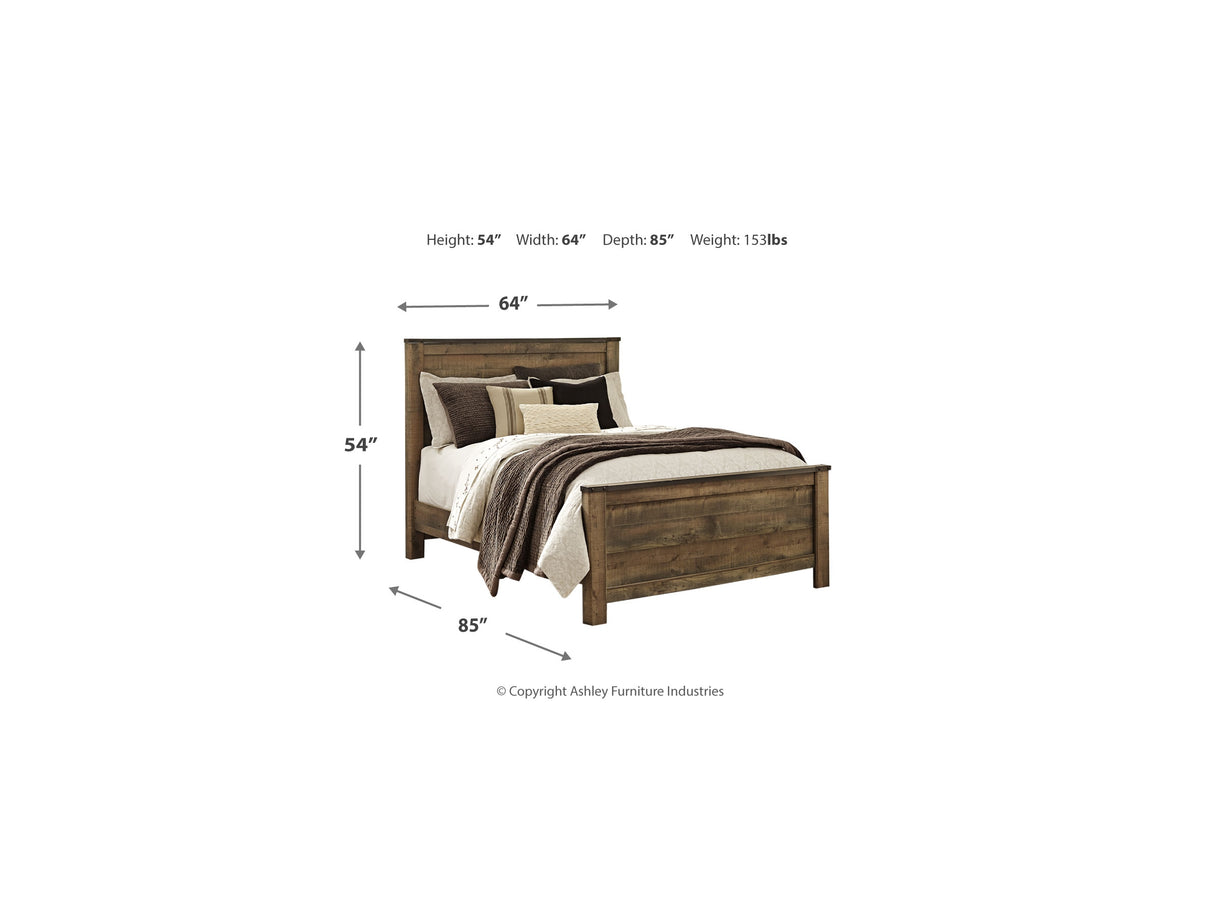 Trinell Brown Queen Panel Bed, Chest And 2 Nightstands