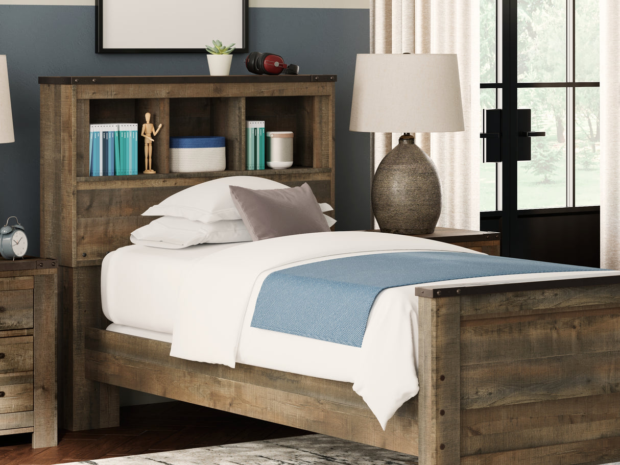 Trinell Brown Twin Bookcase Bed