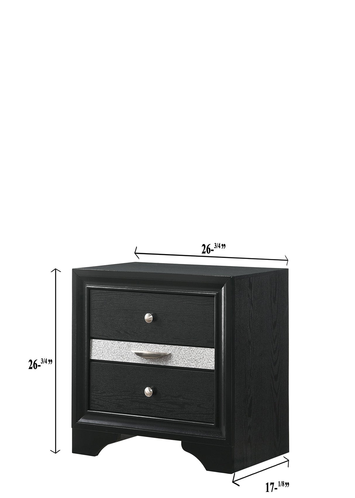 Regata Black/Silver Nightstand