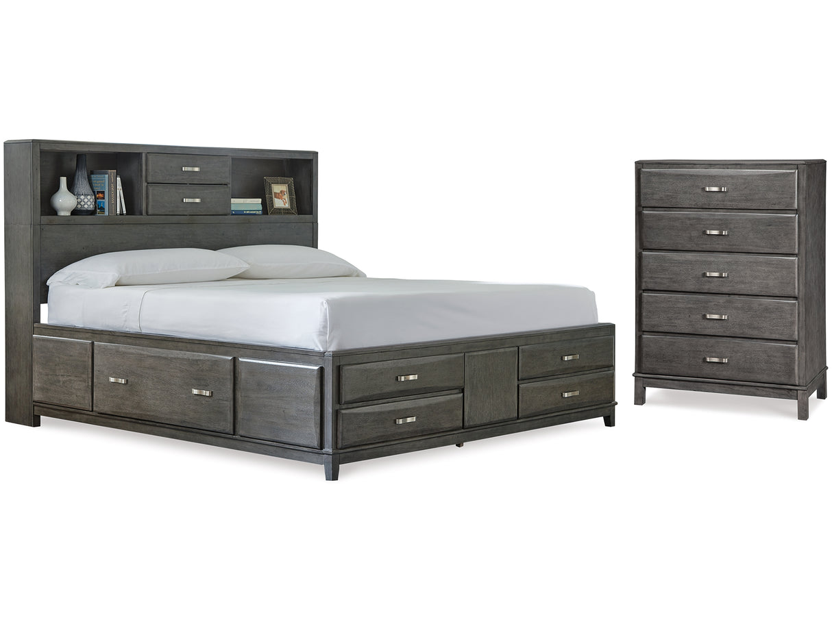 Caitbrook Gray Queen Storage Bed And Chest