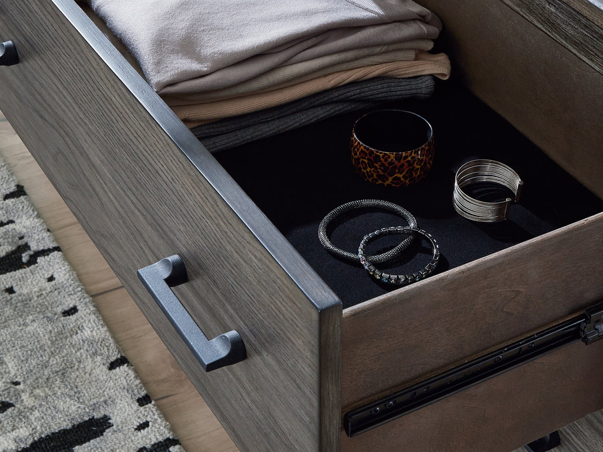 Montillan Grayish Brown Dresser And Mirror