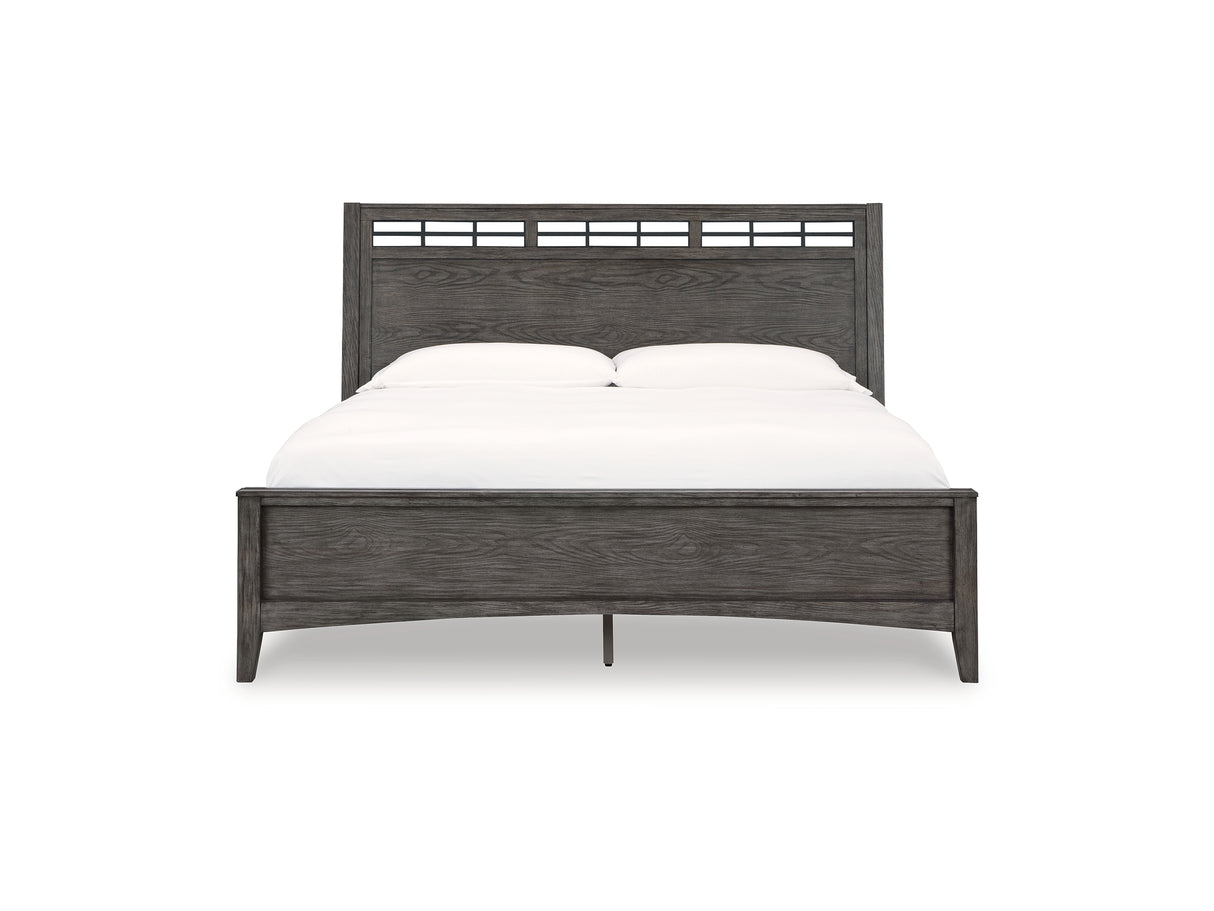 Montillan Grayish Brown Queen Panel Bed, Dresser And Mirror