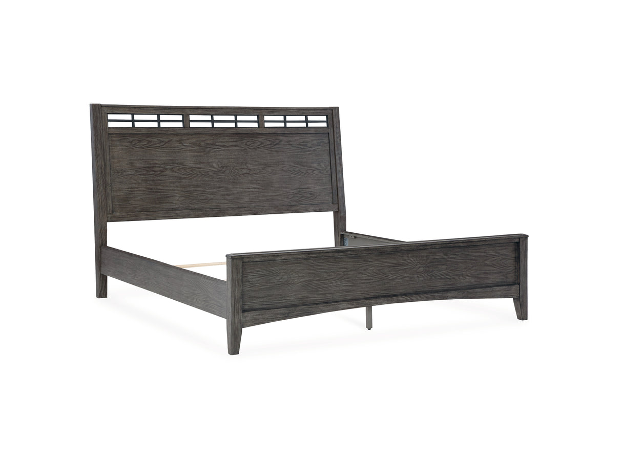 Montillan Grayish Brown King Panel Bed