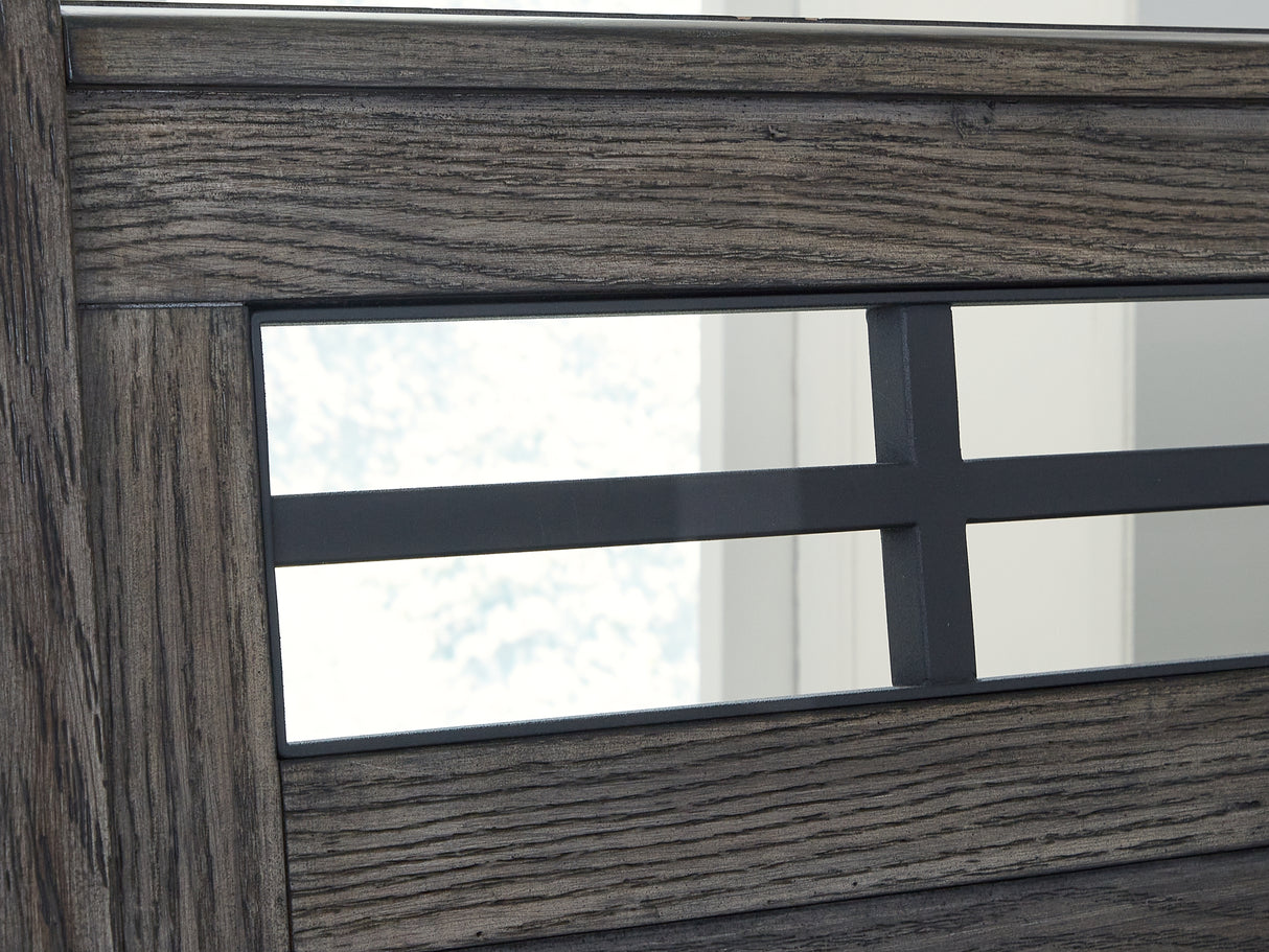 Montillan Grayish Brown Queen Panel Bed, Dresser And Mirror