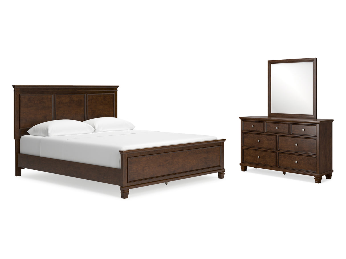 Danabrin Brown California King Panel Bed, Dresser And Mirror