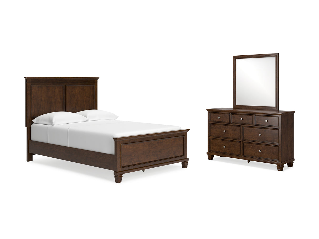 Danabrin Brown Full Panel Bed, Dresser And Mirror
