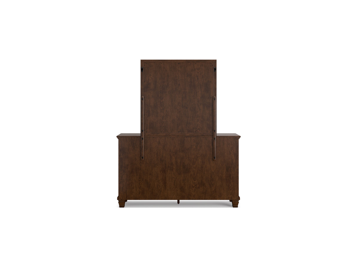 Danabrin Brown California King Panel Bed, Dresser And Mirror