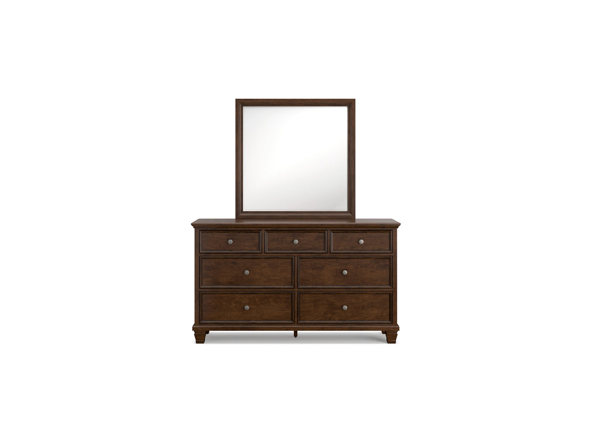 Danabrin Brown California King Panel Bed, Dresser And Mirror