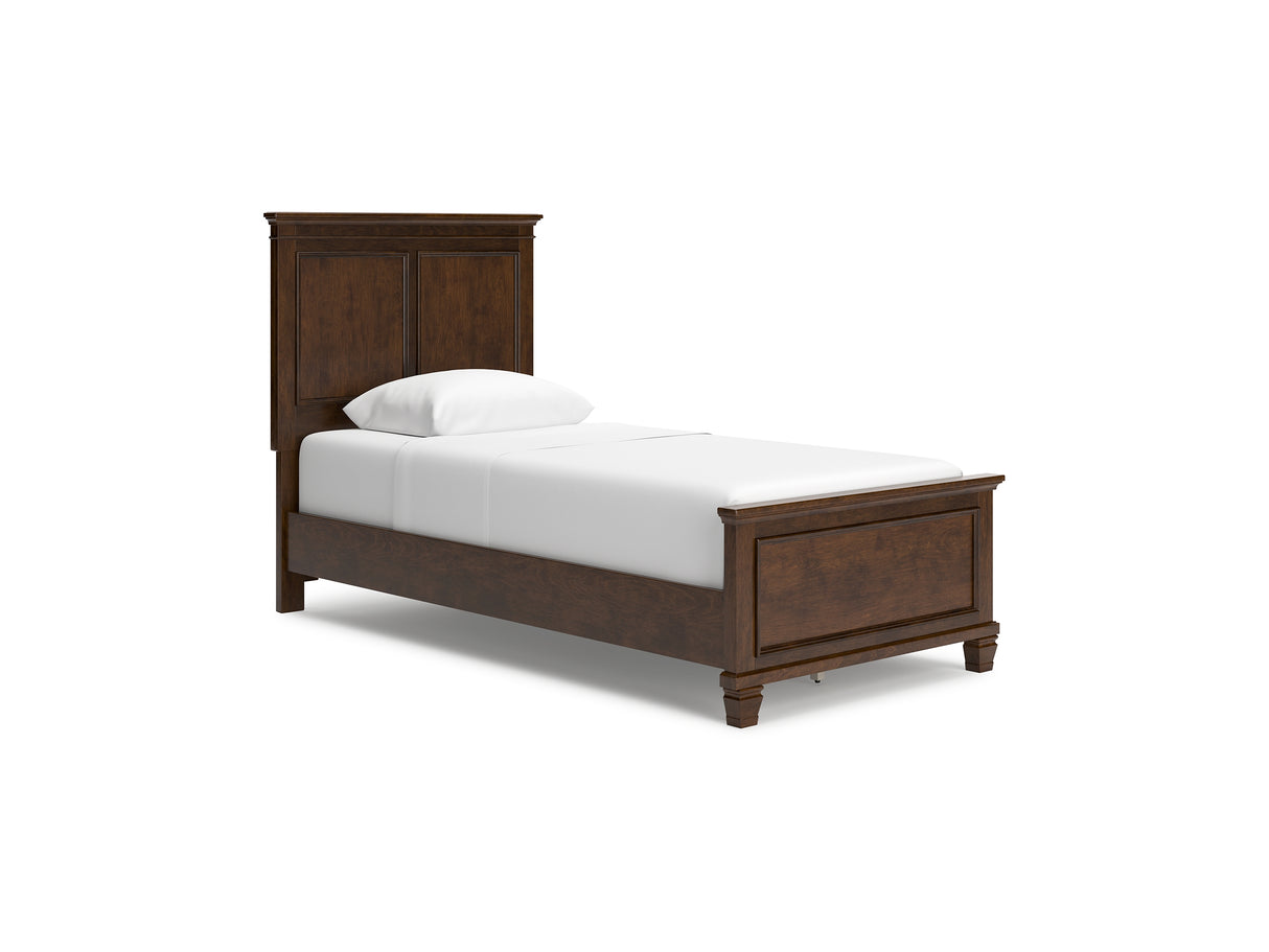 Danabrin Brown Twin Panel Bed, Dresser And Mirror
