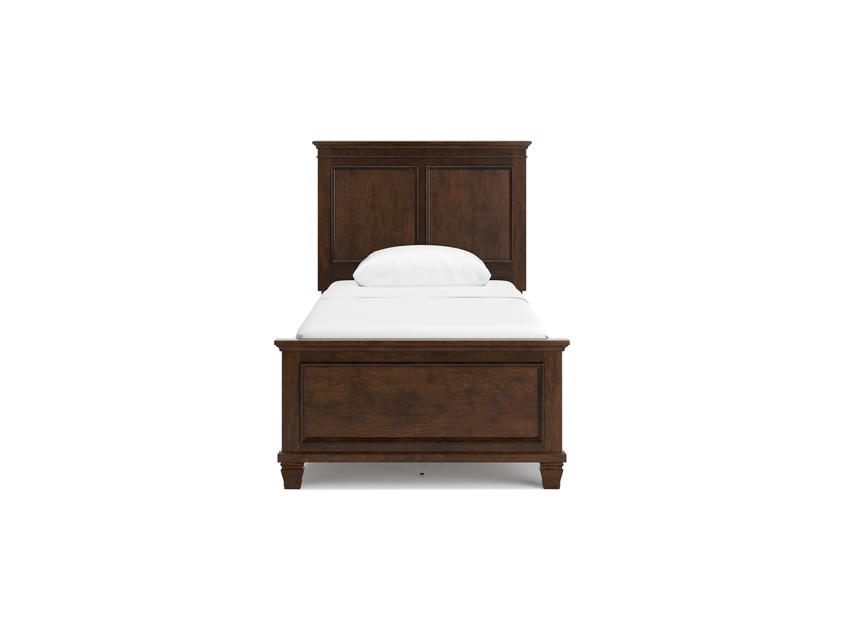 Danabrin Brown Twin Panel Bed, Dresser And Mirror