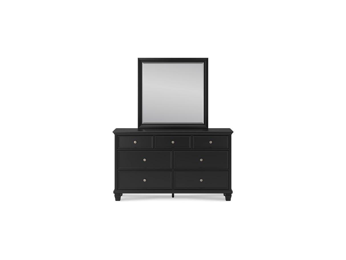 Lanolee Black Full Panel Bed, Dresser And Mirror