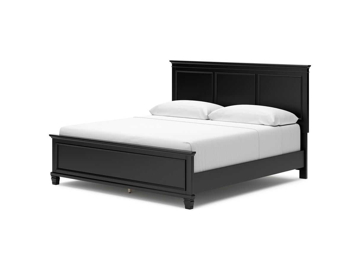 Lanolee Black King Panel Bed