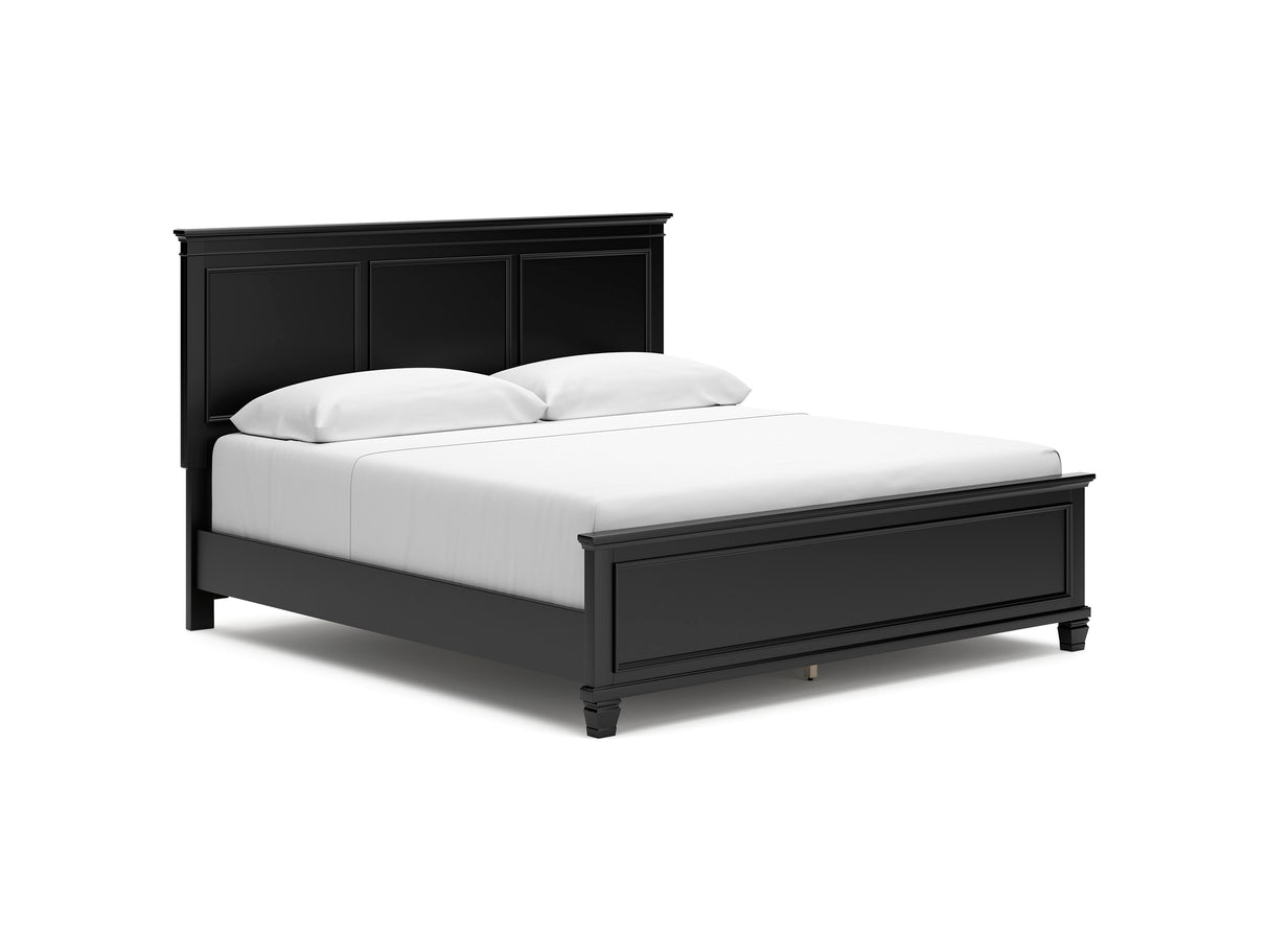 Lanolee Black King Panel Bed