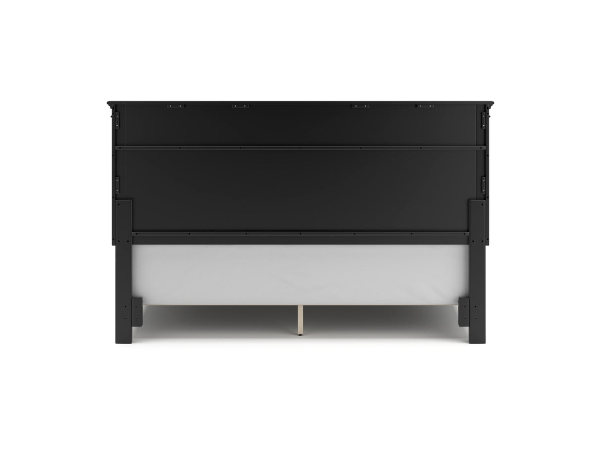 Lanolee Black King Panel Bed