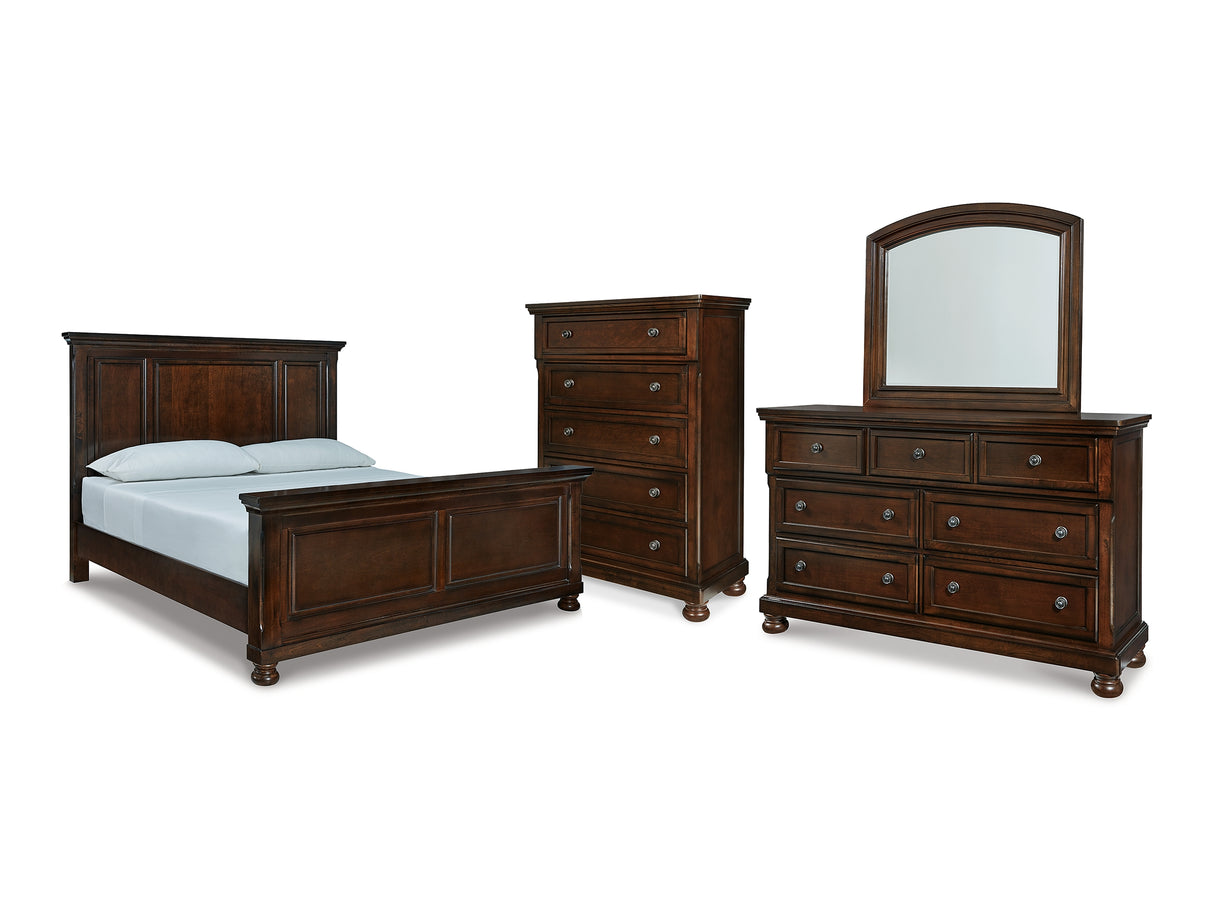 Porter California King Panel Bed, Dresser, Mirror And Chest