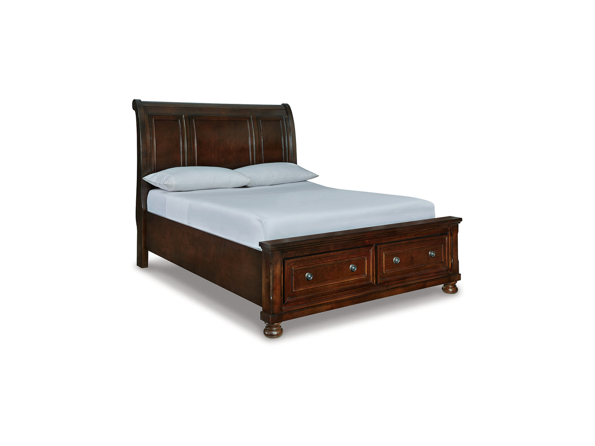 Porter Rustic Brown Queen Storage Bed, Dresser, Mirror And 2 Nightstands