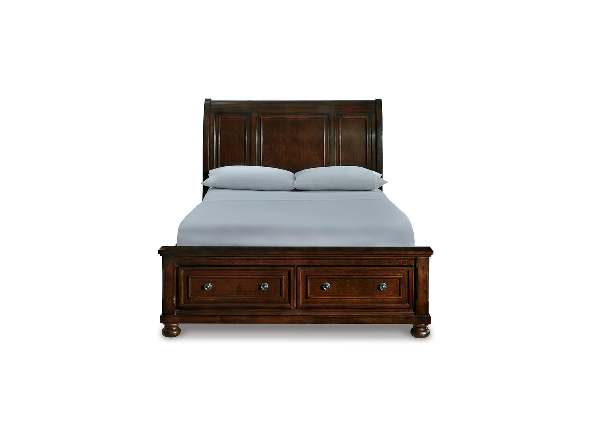 Porter Rustic Brown Queen Storage Bed, Dresser, Mirror And 2 Nightstands