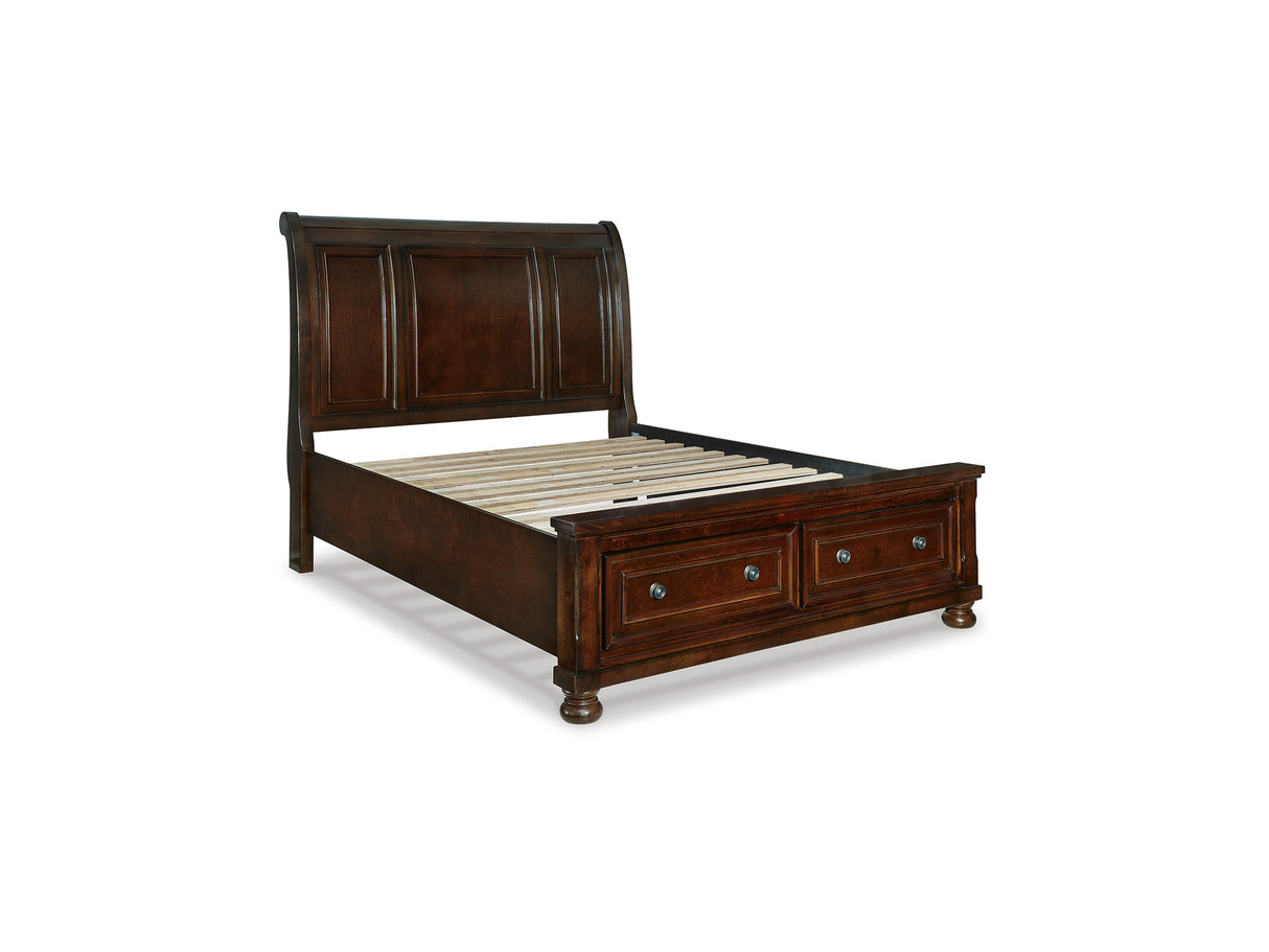 Porter Rustic Brown Queen Storage Bed, Dresser, Mirror And 2 Nightstands