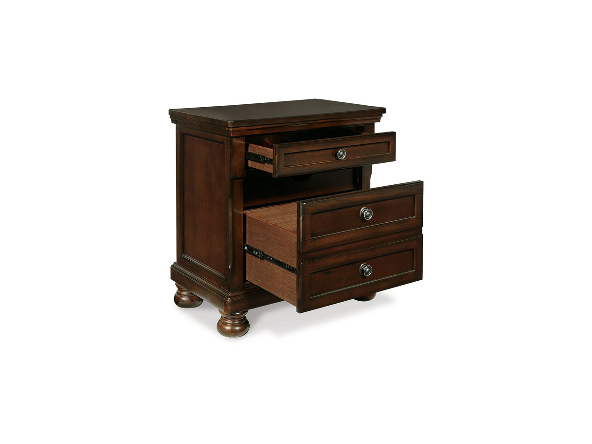 Porter Rustic Brown Queen Storage Bed, Dresser, Mirror And 2 Nightstands