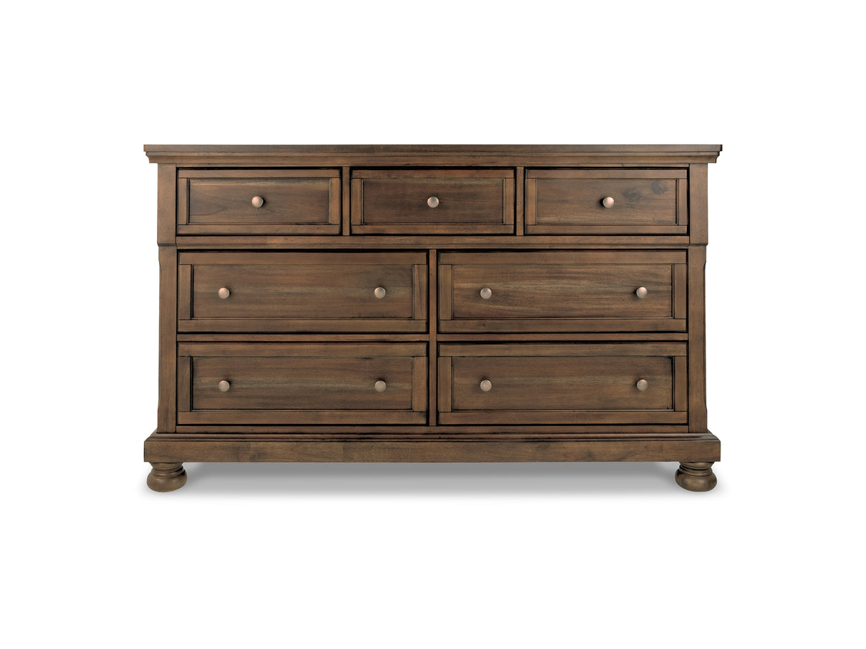 Flynnter Medium Brown King Bed, Dresser, Chest And 2 Nightstands