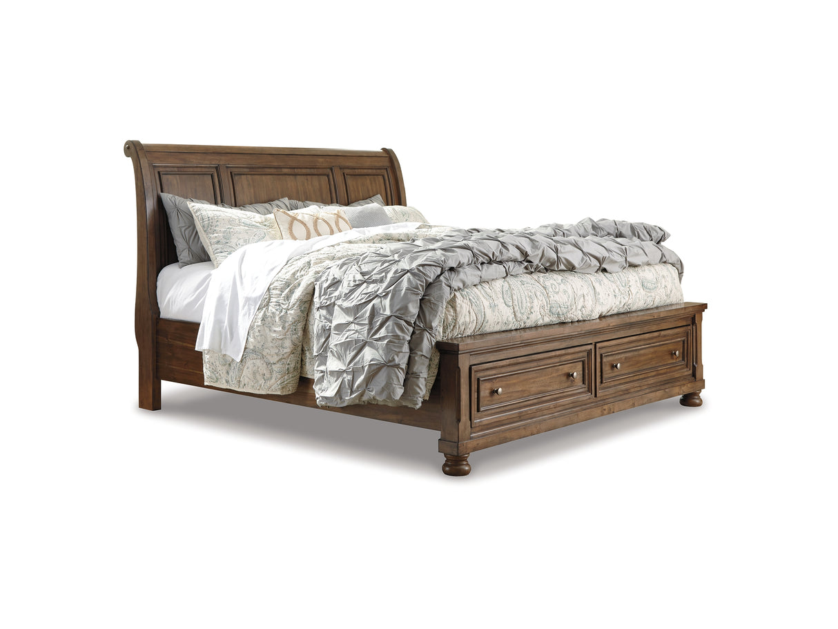 Flynnter Medium Brown King Bed, Dresser, Chest And 2 Nightstands