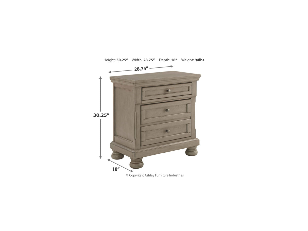 Lettner Light Gray Queen Panel Bed, Dresser, And Nightstand