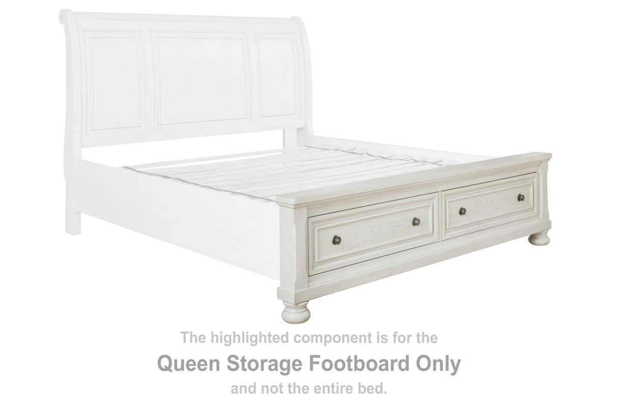 Robbinsdale Antique White Queen Storage Footboard