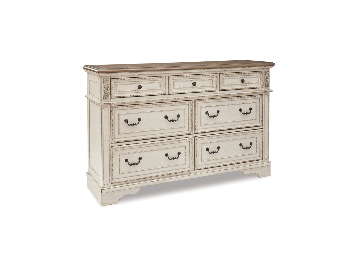 Realyn King Storage Bed, Dresser, Chest And 2 Nightstands