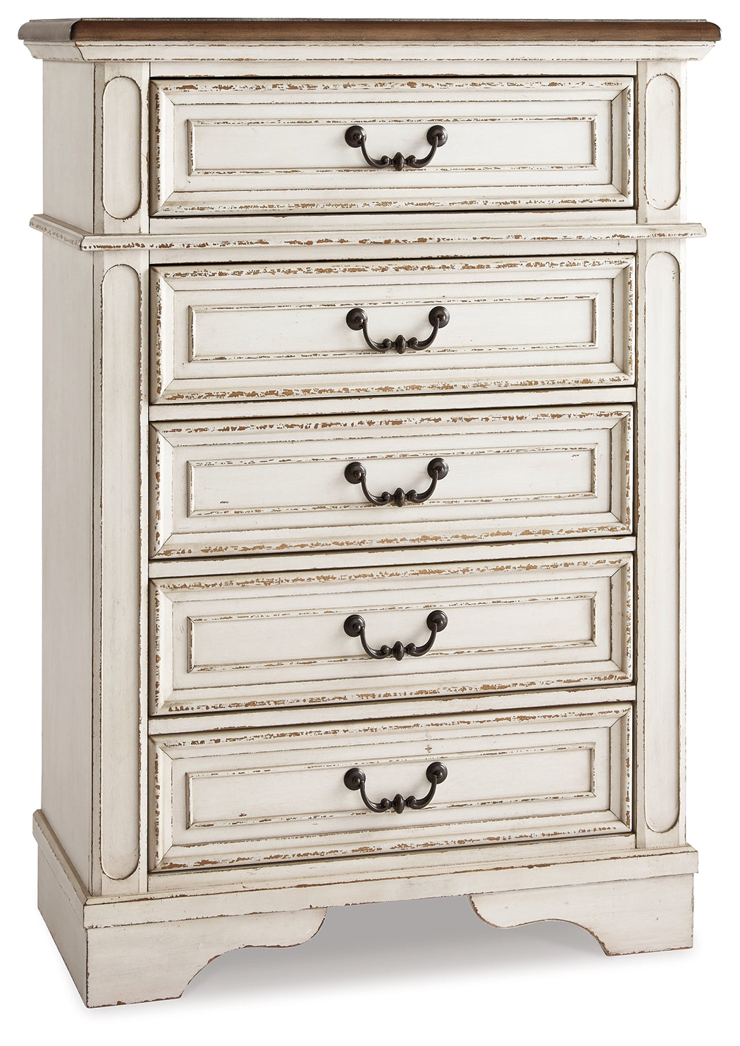 Realyn Chipped White Chest Of Drawers