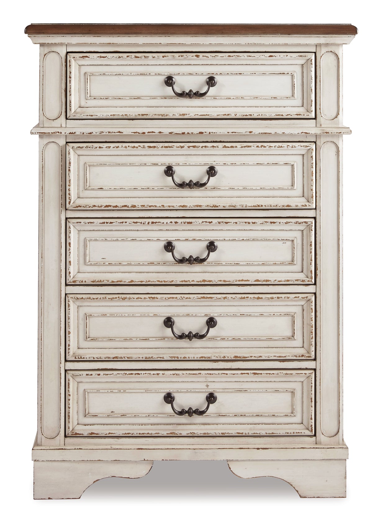 Realyn Chipped White Chest Of Drawers
