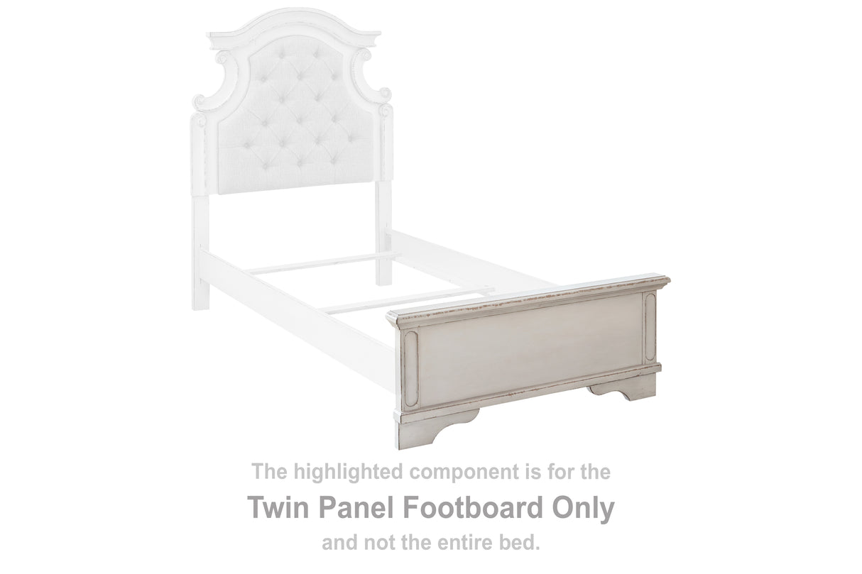 Realyn Chipped White Twin Panel Footboard