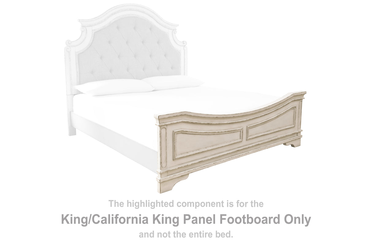 Realyn Chipped White King/California King Panel Footboard