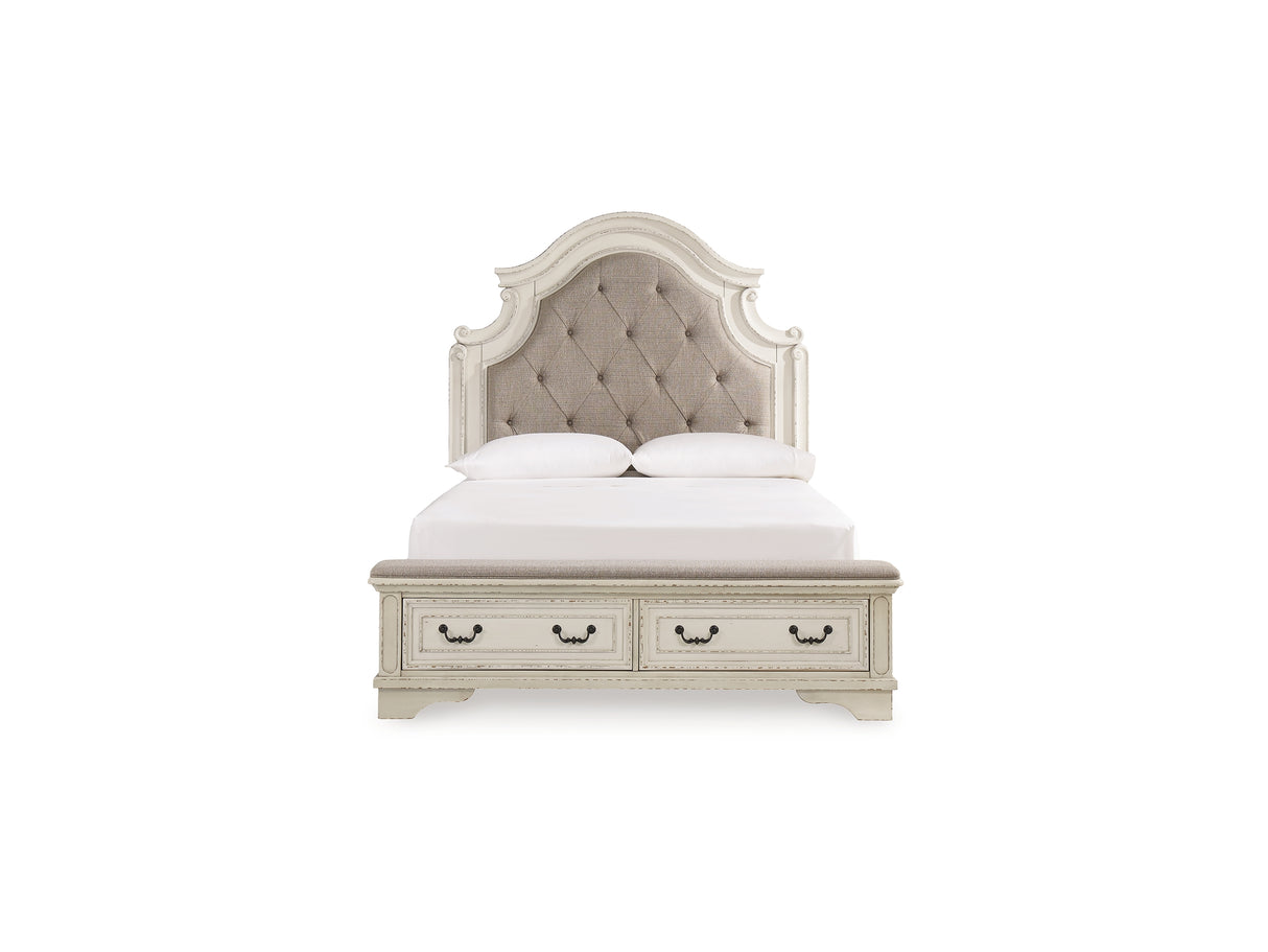 Realyn Two-Tone Queen Panel Bed, Dresser, Mirror, Chest And Nightstand