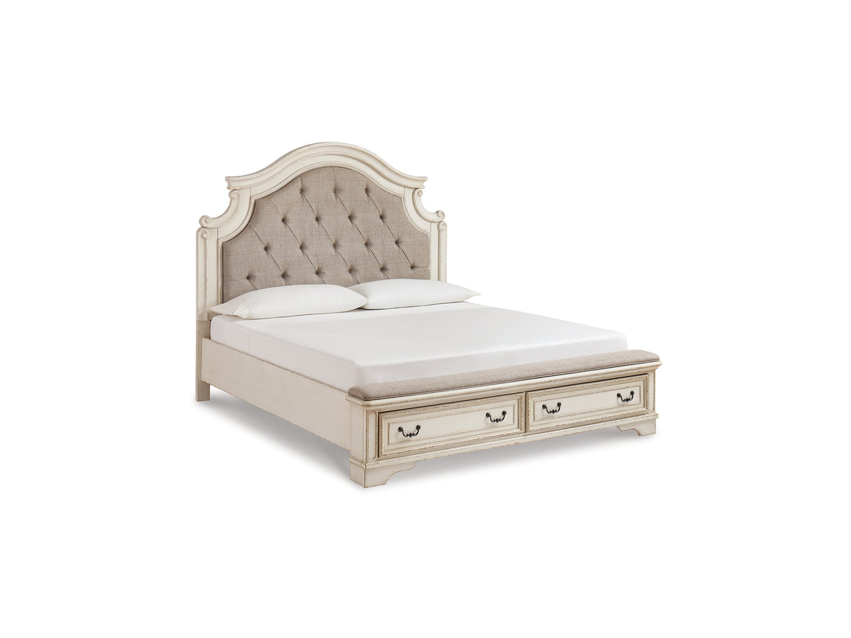 Realyn Two-Tone King Storage Bed, Chest And 2 Nightstands