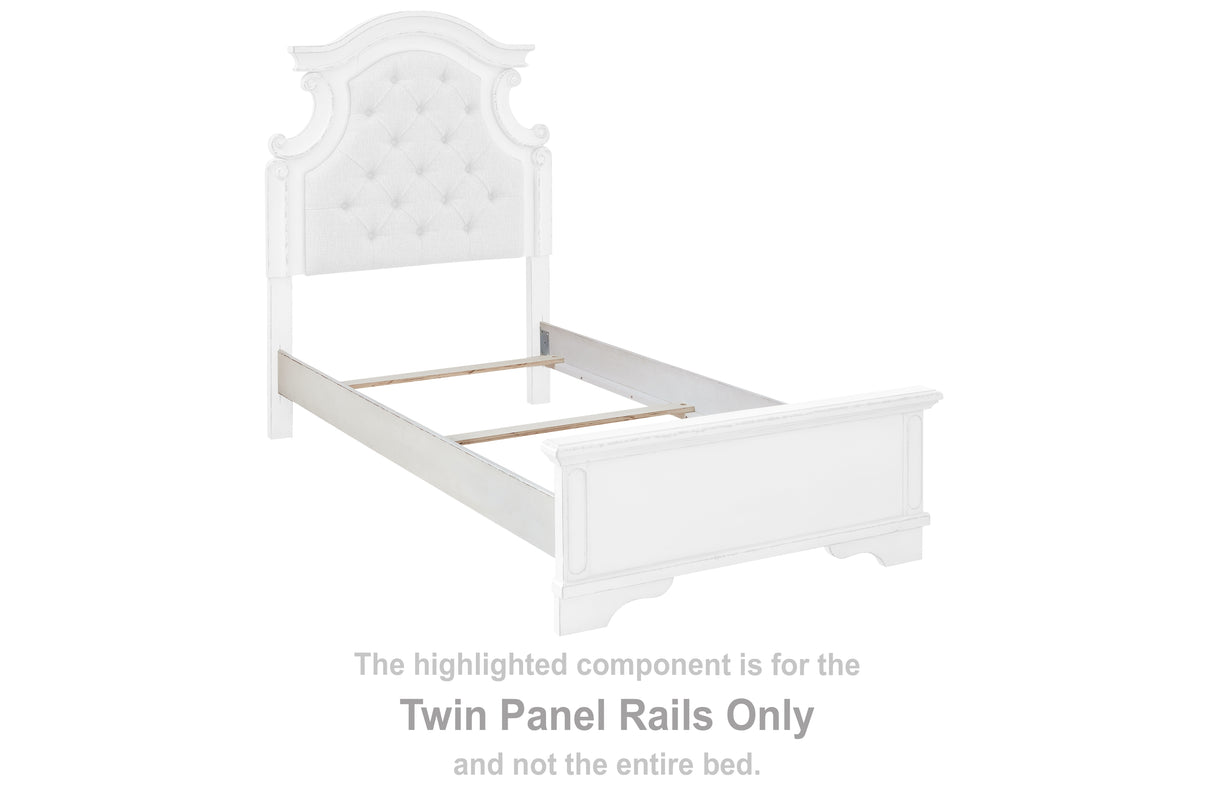 Realyn Chipped White Twin Panel Rails