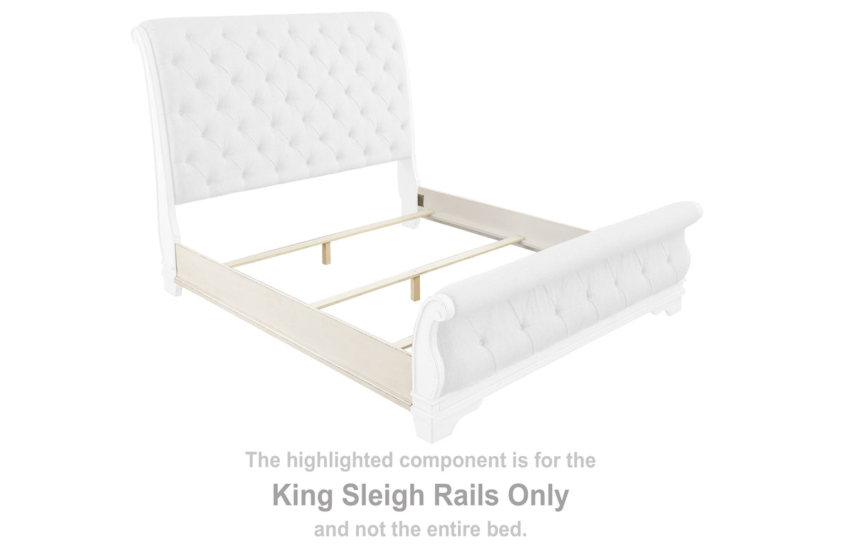 Realyn Chipped White King Sleigh Rails
