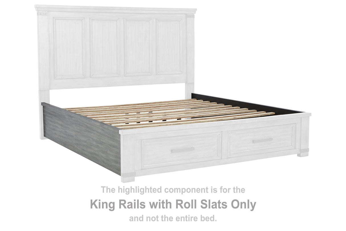 Russelyn Gray King Rails with Roll Slats