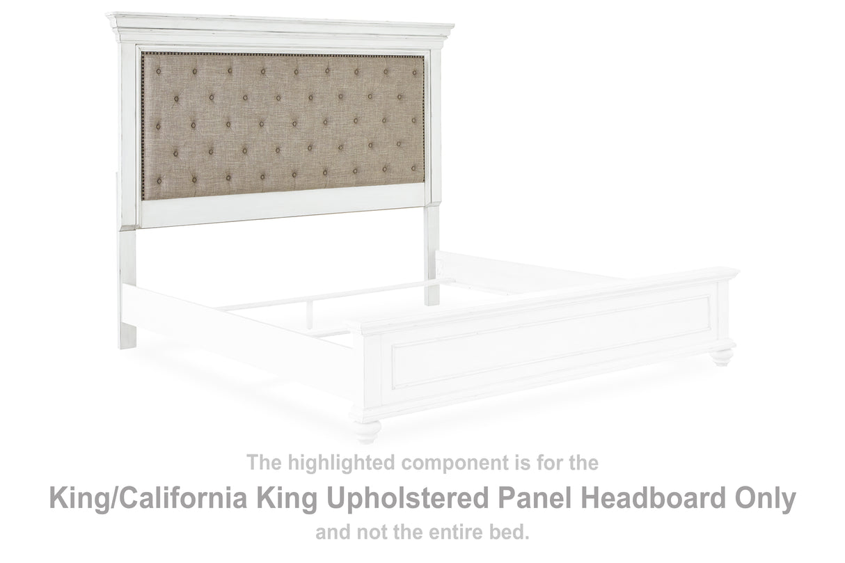 Kanwyn Whitewash King/California King Upholstered Panel Headboard