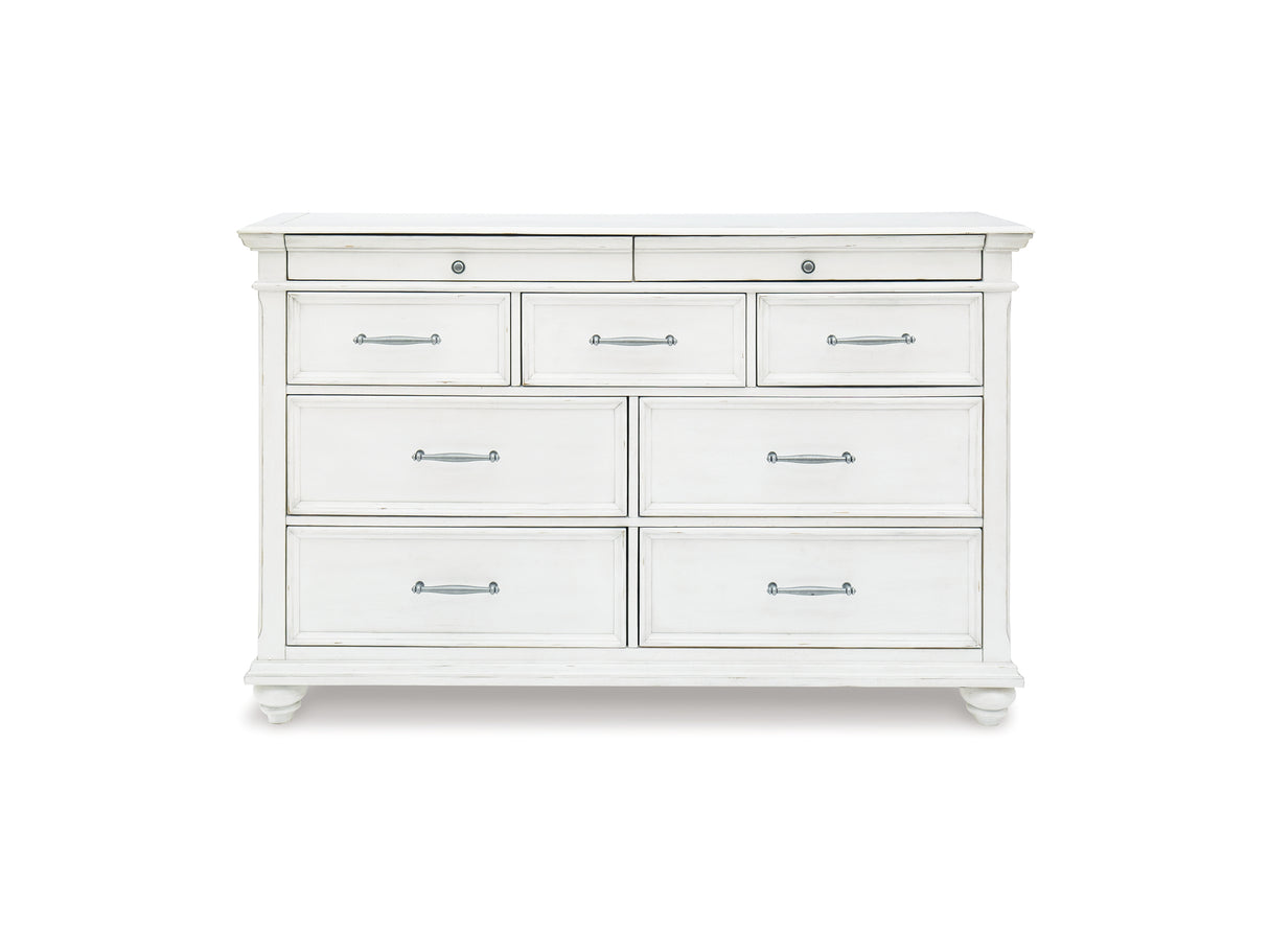 Kanwyn Whitewash King Storage Panel Bed And Dresser