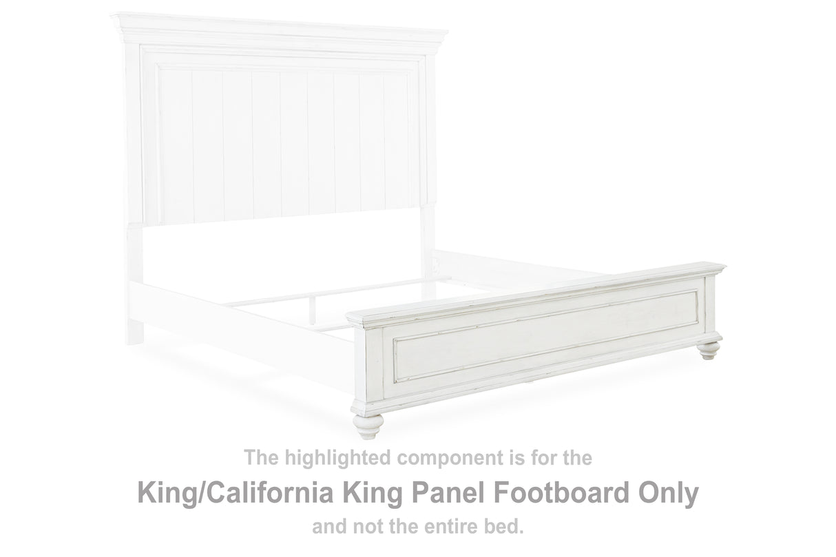 Kanwyn Whitewash King/California King Panel Footboard