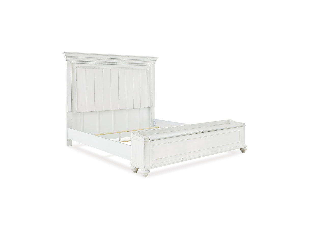 Kanwyn Whitewash King Storage Panel Bed And Dresser