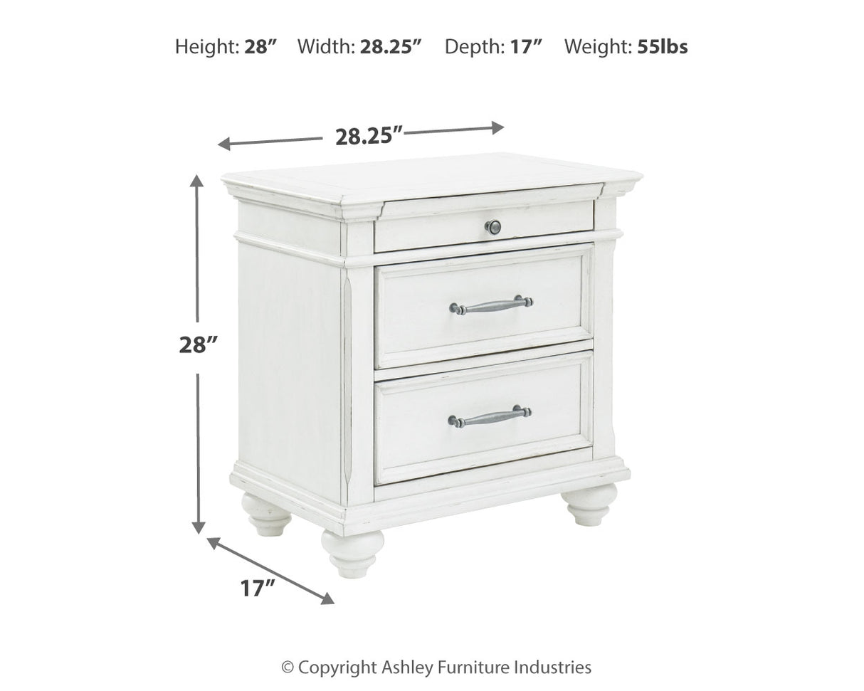 Kanwyn Whitewash Nightstand